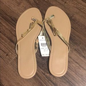 Gold glitter sandals